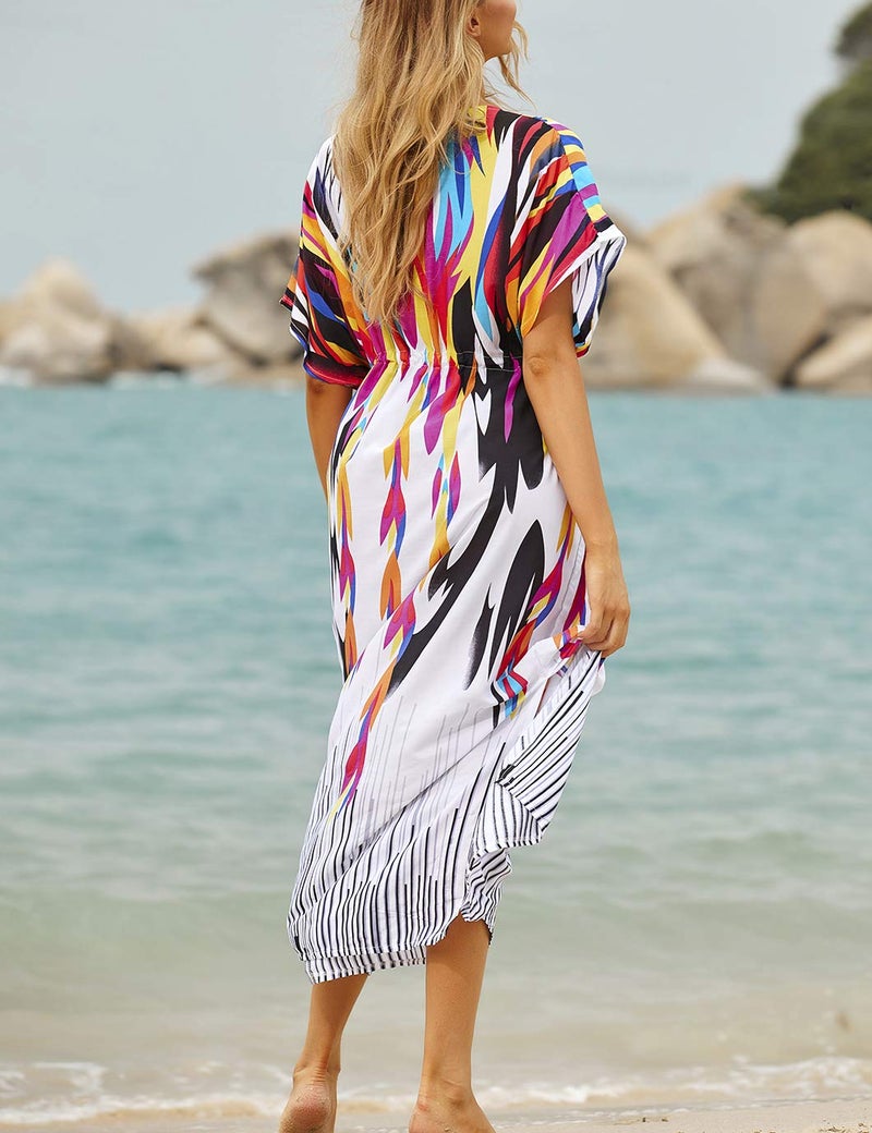 Eddoyee Loose Beach Kaftan Dresses for Women Caftan Swimsuit Cover Up - Image 4